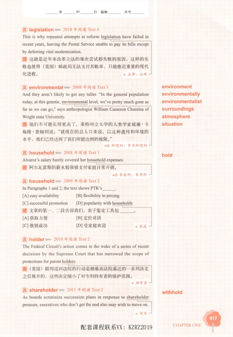 恋词考研英语5500词（晚间听课-真题运用分册）_考研英语真题（英一＋英二）_考研英语真题_考研英语一历年真题_5500词（真题运用+强化强化）