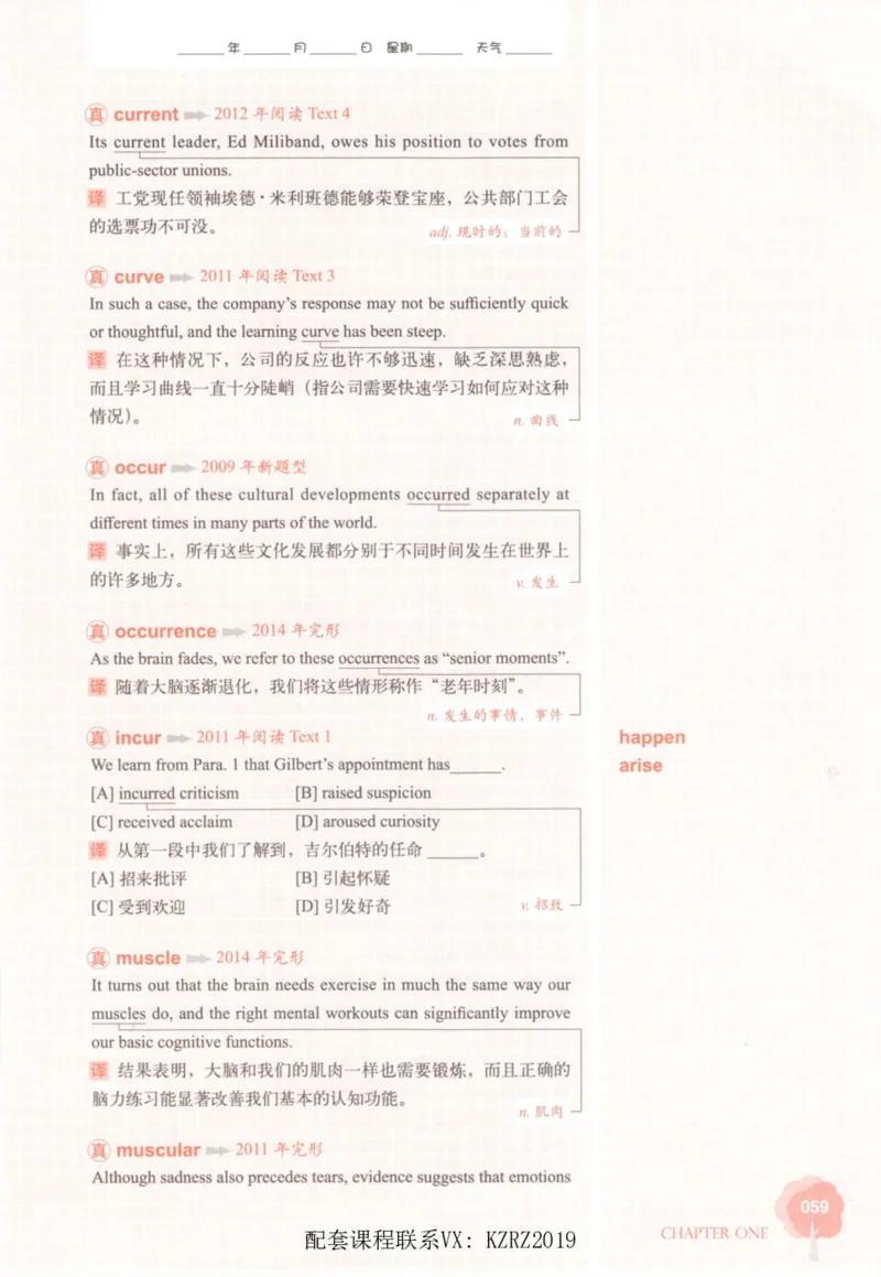 恋词考研英语5500词（晚间听课-真题运用分册）_考研英语真题（英一＋英二）_考研英语真题_考研英语一历年真题_5500词（真题运用+强化强化）