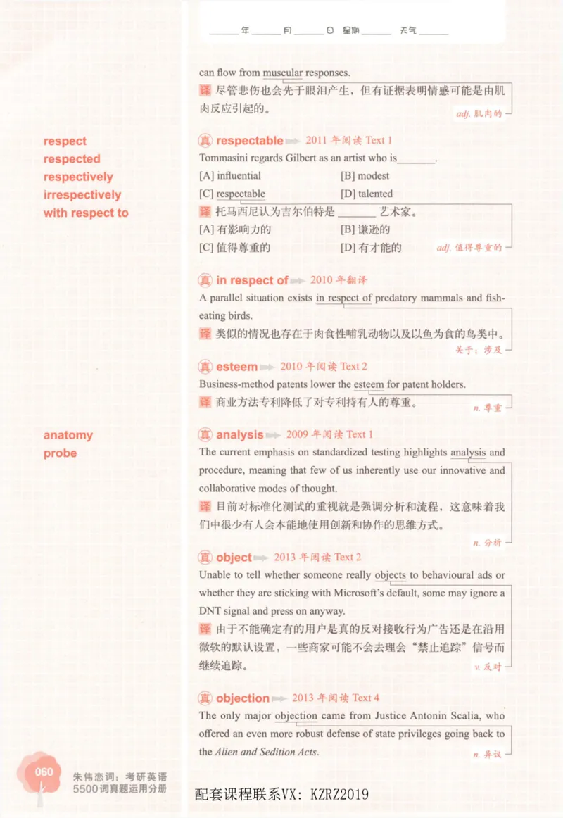 恋词考研英语5500词（晚间听课-真题运用分册）_考研英语真题（英一＋英二）_考研英语真题_考研英语一历年真题_5500词（真题运用+强化强化）