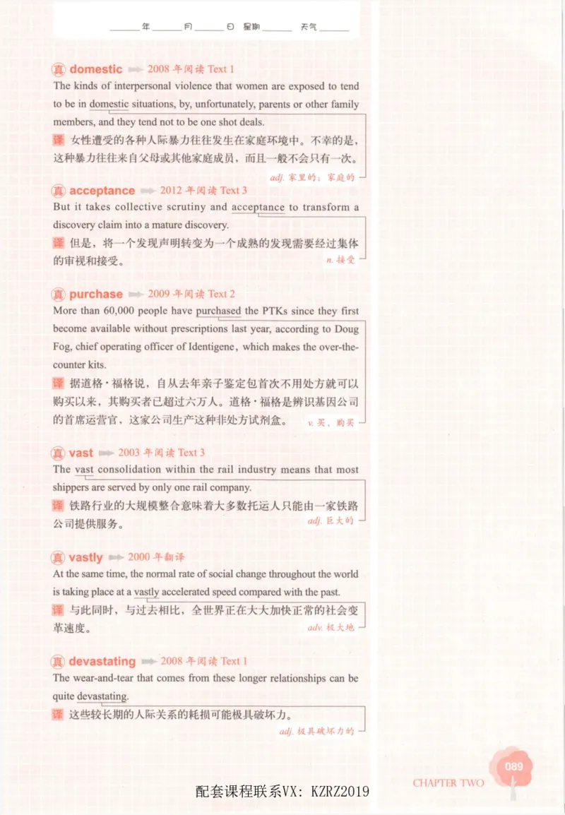 恋词考研英语5500词（晚间听课-真题运用分册）_考研英语真题（英一＋英二）_考研英语真题_考研英语一历年真题_5500词（真题运用+强化强化）