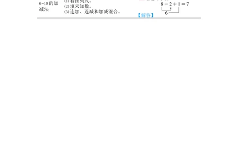 第5单元归纳总结_小学数学人教版1年级上册_10单元归纳总结_10单元归纳总结