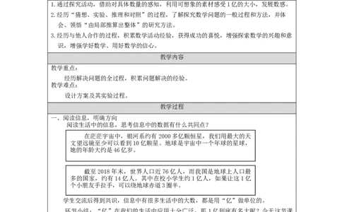 1亿有多大_教学设计_小学数学人教版单独教案（1-6上下册）_《智慧教育教案》1-6上下册（25秋）_1-6上册_4年级上册（教案）新插图_第1单元大数的认识