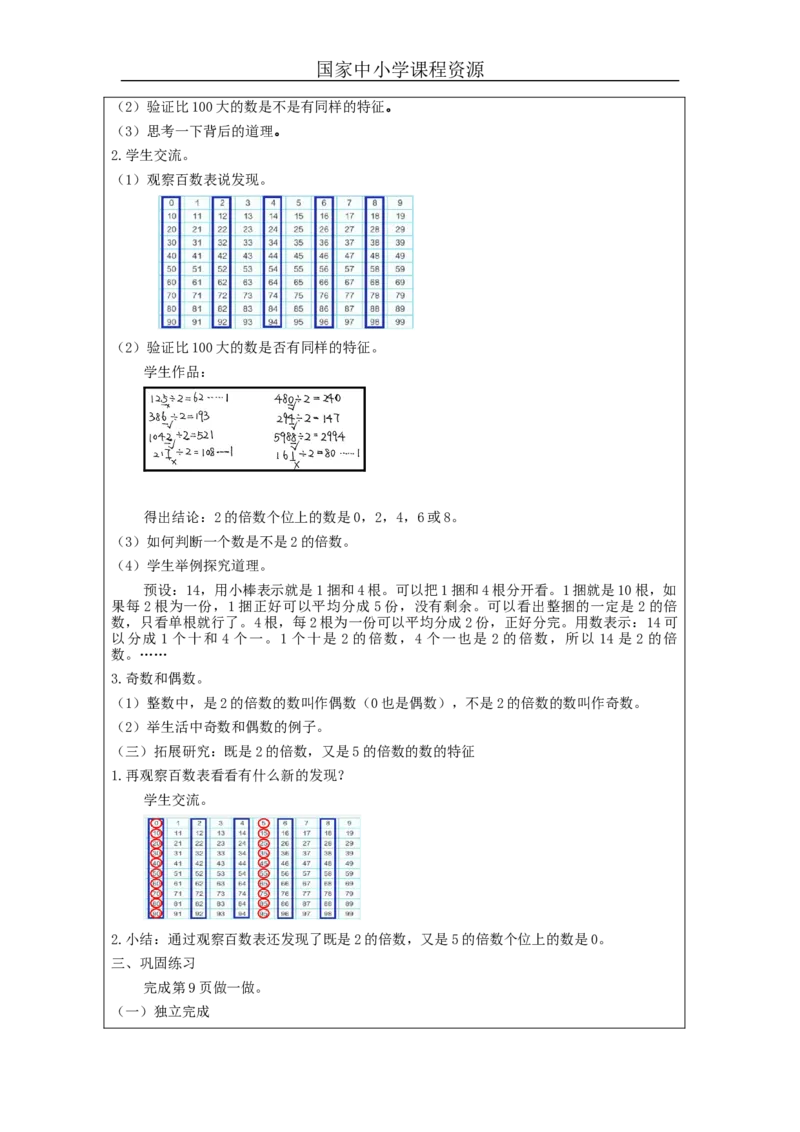 2、5、3的倍数(第1课时)_教学设计_小学数学人教版单独教案（1-6上下册）_《智慧教育教案》1-6上下册（25秋）_1-6下册_5年级下册（教案）新插图_第2单元因数和倍数