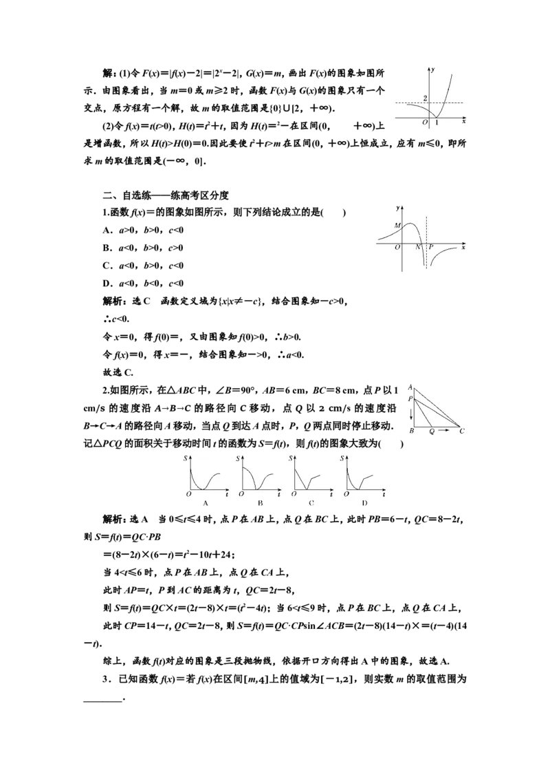 课时跟踪检测（十一）函数的图象及其应用作业_新高考复习资料_2022年新高考资料_2022届一轮复习讲练结合_第二章函数的概念与基本初等函数Ⅰ_第六节函数的图象及其应用