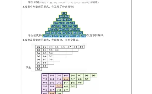 20以内的进位加法整理和复习（第1课时）_教学设计_小学数学人教版单独教案（1-6上下册）_《智慧教育教案》1-6上下册（25秋）_1-6上册_1年级上册（教案）新插图_第8单元20以内的进位加法