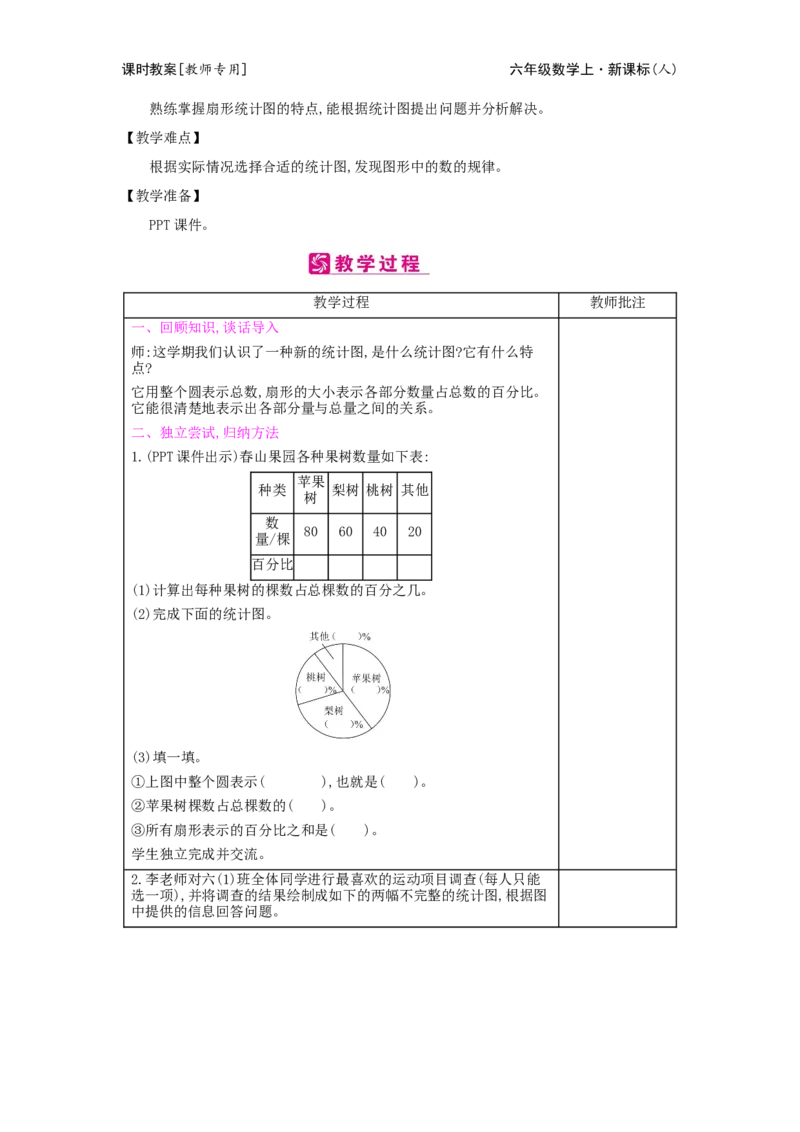 总复习_小学数学人教版6年级上册_2课时简案