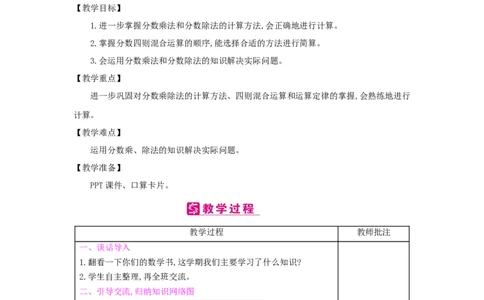 总复习_小学数学人教版6年级上册_2课时简案