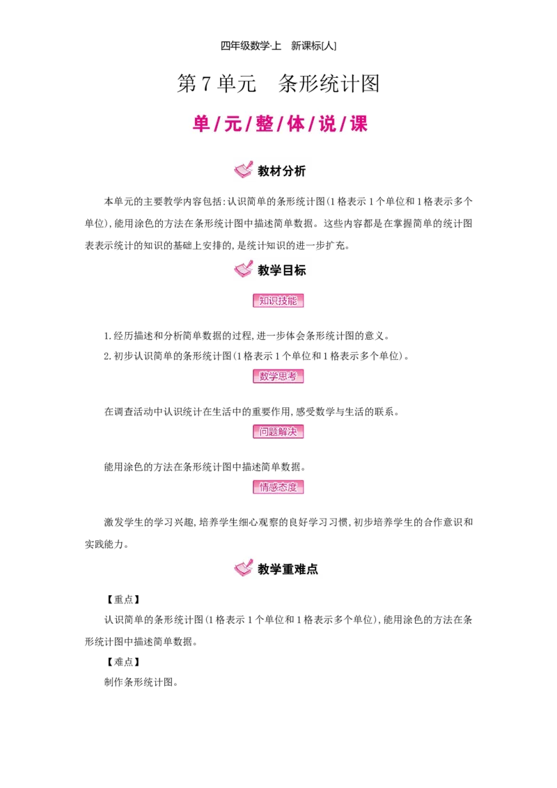 第7单元条形统计图_小学数学人教版4年级上册_1课时详案