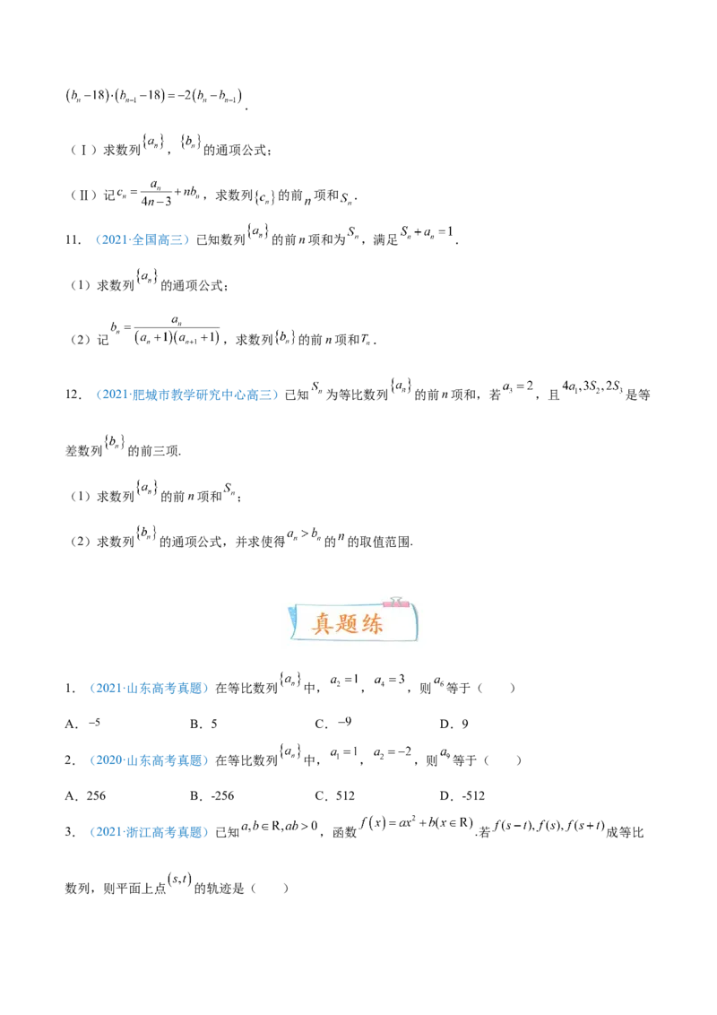 考向28等比数列及其前n项和（重点）-备战2022年高考数学一轮复习考点微专题（新高考地区专用）(30707171)_新高考复习资料_2022年新高考资料