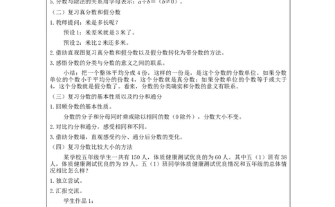 分数的意义和性质整理和复习_教学设计_小学数学人教版单独教案（1-6上下册）_《智慧教育教案》1-6上下册（25秋）_1-6下册_5年级下册（教案）新插图_第4单元分数的意义和性质