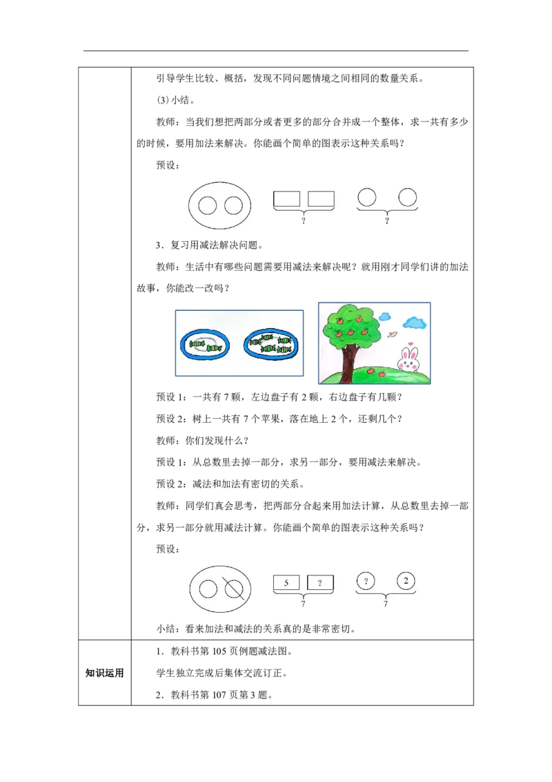 数量关系_教学设计_小学数学人教版单独教案（1-6上下册）_《智慧教育教案》1-6上下册（25秋）_1-6上册_1年级上册（教案）2024秋新教材_第6单元
