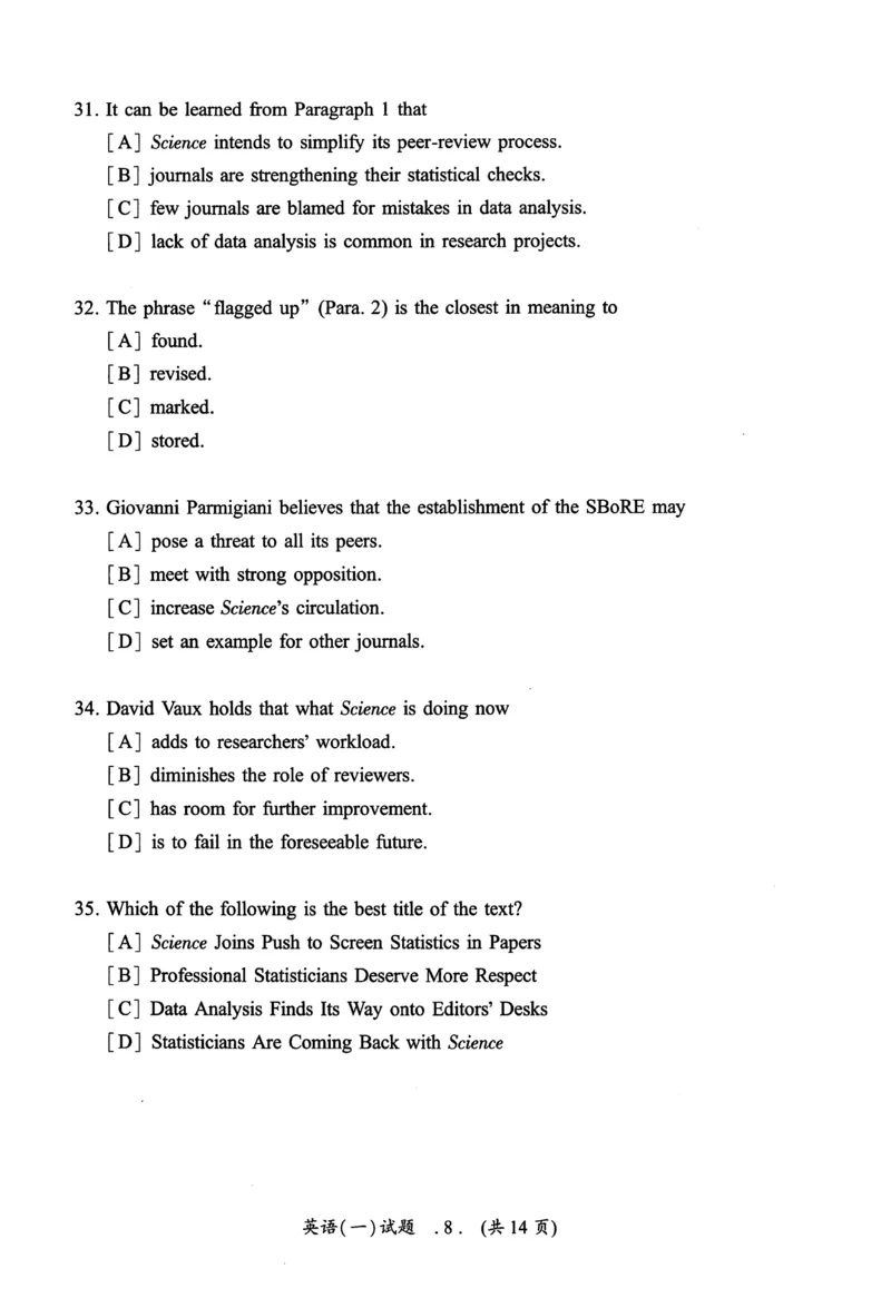 2015年真题及答案速查_考研英语真题（英一＋英二）_考研英语真题_考研英语一历年真题_❤️6.黄皮-英语一解析_真题及答案速查（2001-2025）