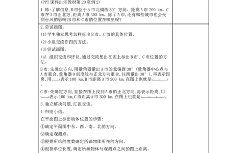 第2单元　位置与方向(二)_小学数学人教版6年级上册_2课时简案