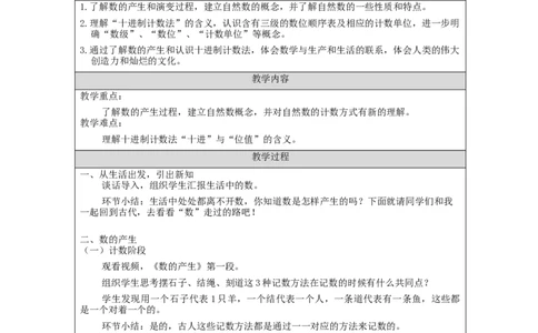 数的产生与十进制计数法_教学设计_小学数学人教版单独教案（1-6上下册）_《智慧教育教案》1-6上下册（25秋）_1-6上册_4年级上册（教案）新插图_第1单元大数的认识