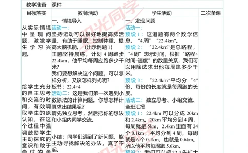 二、教学案例_小学数学人教版单独教案（1-6上下册）_《阳光同学教案》1-6上册（25秋）_阳光同学特级教案数学人教5年级上册_第三单元小数除法