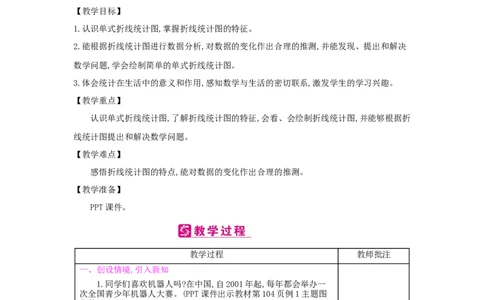 第7单元折线统计图_小学数学人教版5年级下册_2课时简案_2课时简案