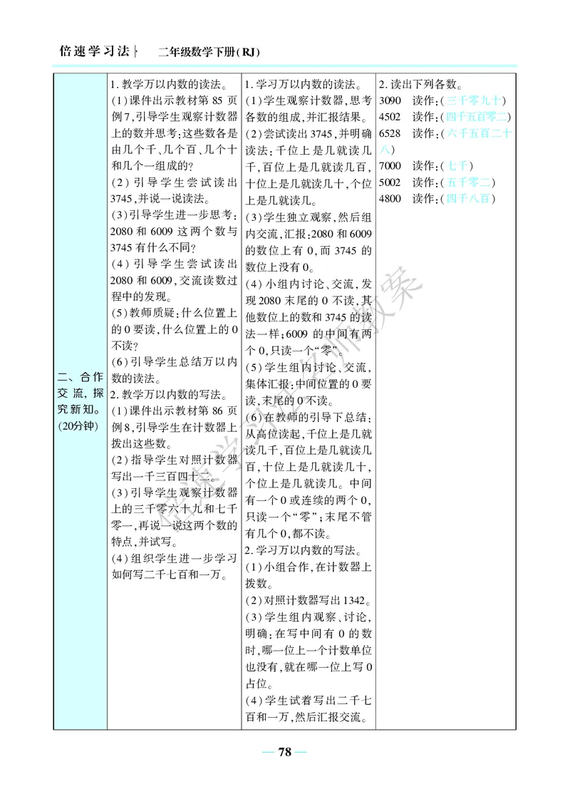 倍速名师教案RJ2数下_小学数学人教版单独教案（1-6上下册）_《名师教案》1-6上下册（24秋）_1-6下册