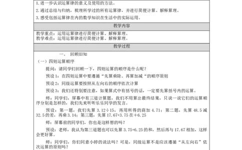 数的运算(第3课时)_+教学设计_小学数学人教版单独教案（1-6上下册）_《智慧教育教案》1-6上下册（25秋）_1-6下册_6年级下册（教案）新插图_第6单元整理和复习