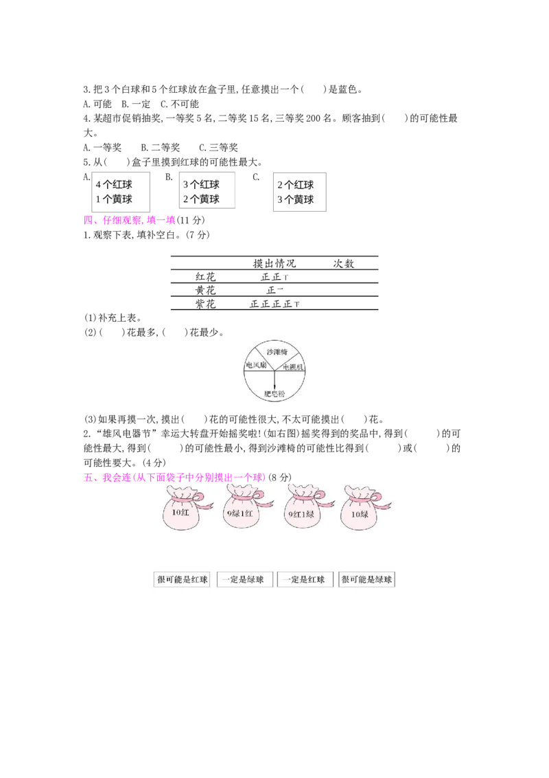 第4单元测试卷_小学数学人教版5年级上册_12单元测试卷_12单元测试卷