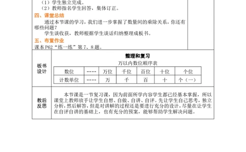 第12课时整理和复习_小学数学人教版单独教案（1-6上下册）_《绿卡图书教案》1-6下册（26春）_2年级下册（26春）_三万以内数的认识