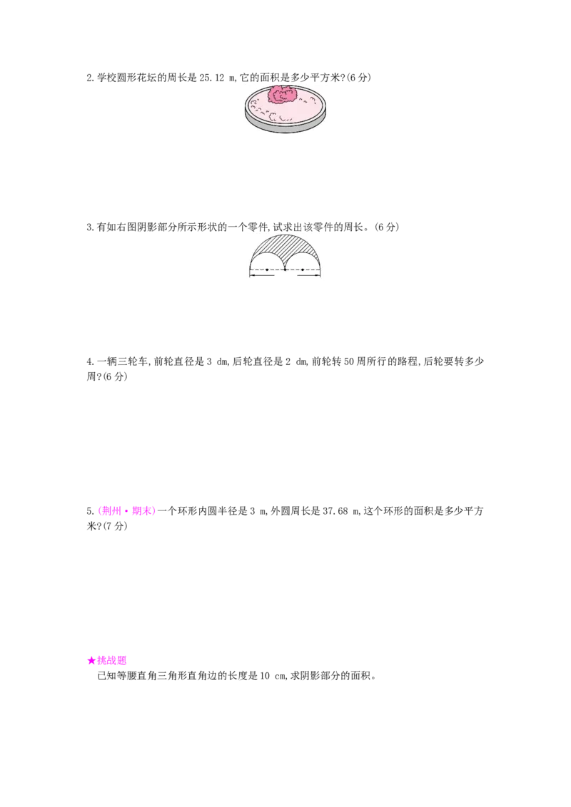 第5单元测试卷_小学数学人教版6年级上册_12单元测试卷_12单元测试卷