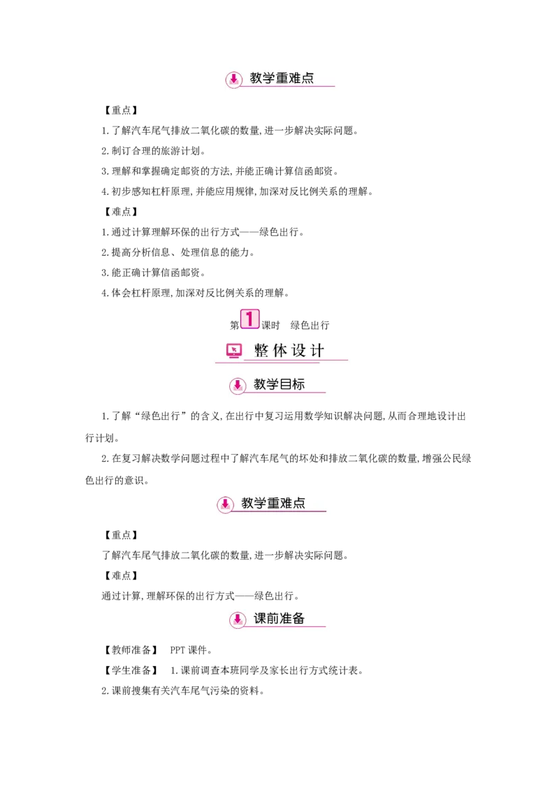 总复习_小学数学人教版6年级下册_1课时详案_1课时详案