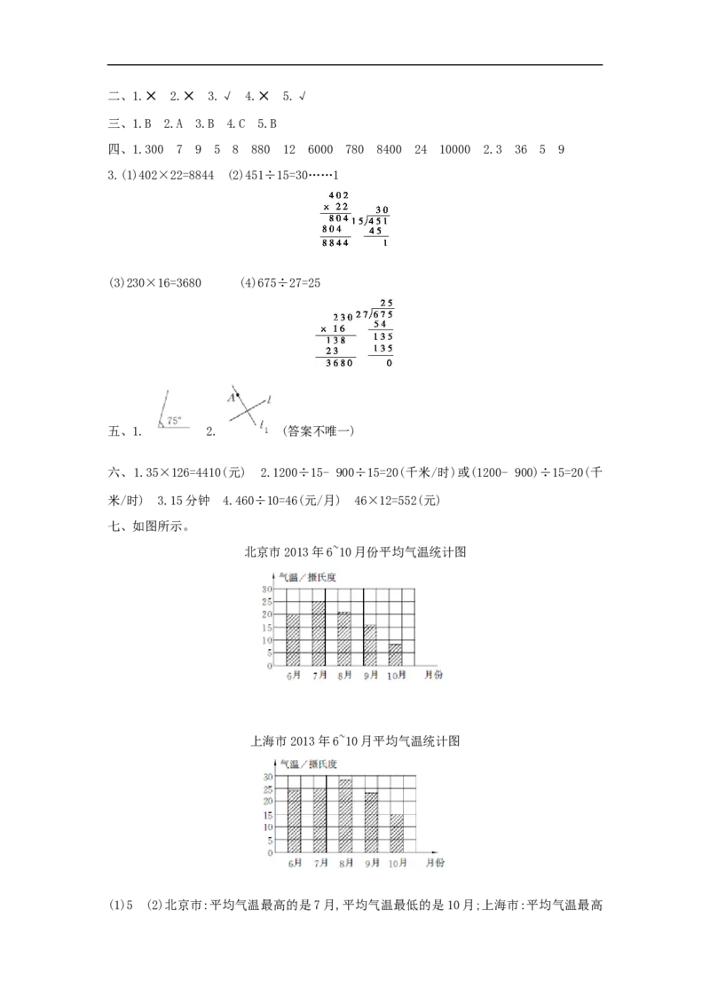 期末综合测评_小学数学人教版4年级上册_1课时详案