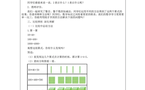 7.8整百、整千数加、减法(第1课时)_教学设计_小学数学人教版单独教案（1-6上下册）_《智慧教育教案》1-6上下册（25秋）_1-6下册_2年级下册（教案）新插图_第7单元万以内数的认识
