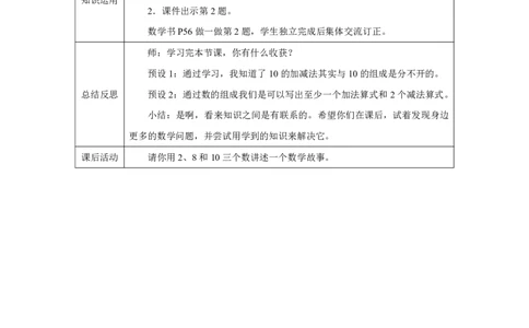 10的加、减法_教学设计_小学数学人教版单独教案（1-6上下册）_《智慧教育教案》1-6上下册（25秋）_1-6上册_1年级上册（教案）2024秋新教材_第2单元
