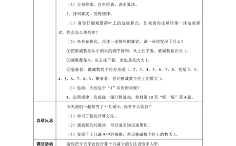 十几减9_十几减9_教学设计_小学数学人教版单独教案（1-6上下册）_《智慧教育教案》1-6上下册（25秋）_1-6下册_1年级下册（教案）2025春_2025春_第2单元20以内的退位减法