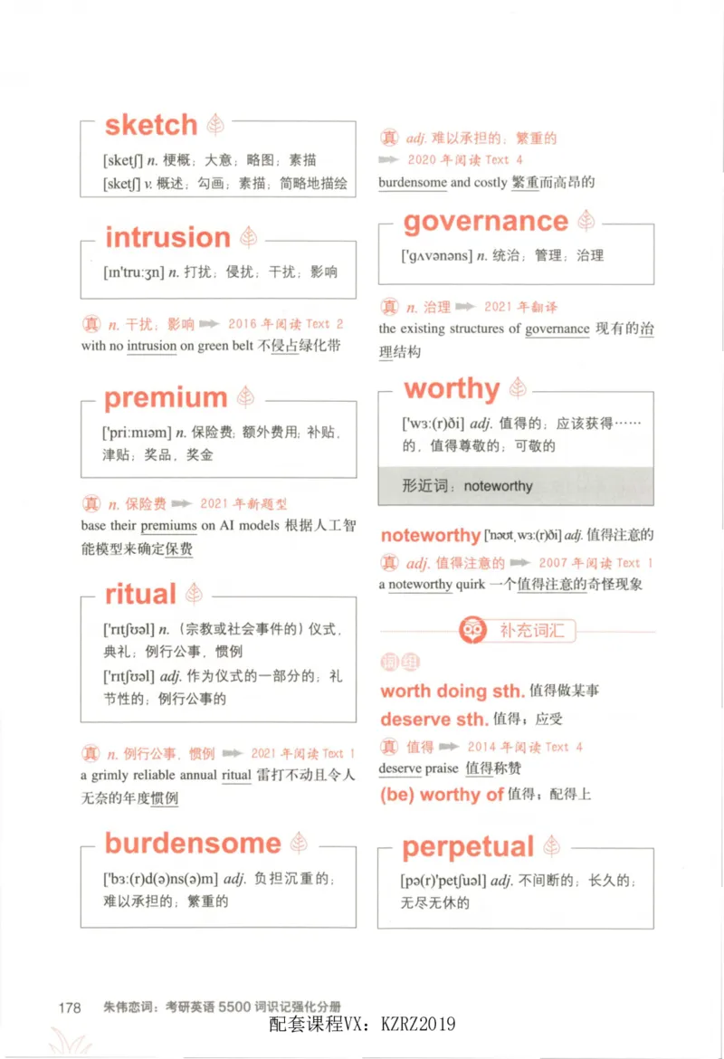恋词考研英语5500词（晨起刷词-识记强化分册）_考研英语真题（英一＋英二）_考研英语真题_考研英语一历年真题_5500词（真题运用+强化强化）