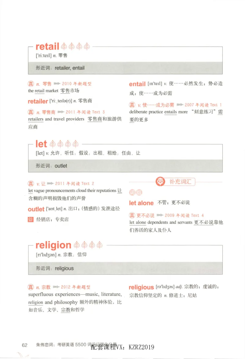 恋词考研英语5500词（晨起刷词-识记强化分册）_考研英语真题（英一＋英二）_考研英语真题_考研英语一历年真题_5500词（真题运用+强化强化）