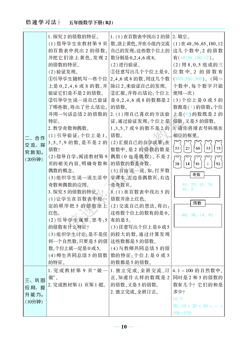 倍速名师教案RJ5数下_小学数学人教版单独教案（1-6上下册）_《名师教案》1-6上下册（24秋）_1-6下册