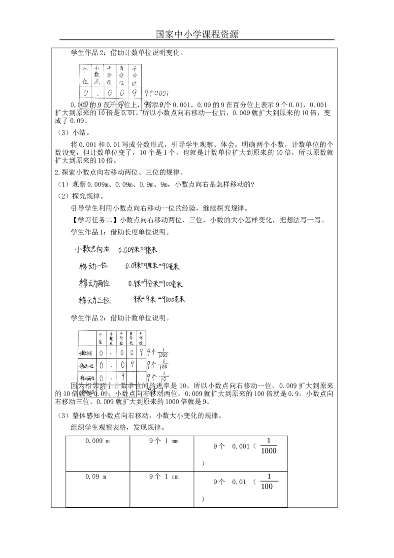 小数点移动引起小数大小的变化(第1课时)_教学设计_小学数学人教版单独教案（1-6上下册）_《智慧教育教案》1-6上下册（25秋）_1-6下册_4年级下册（教案）新插图