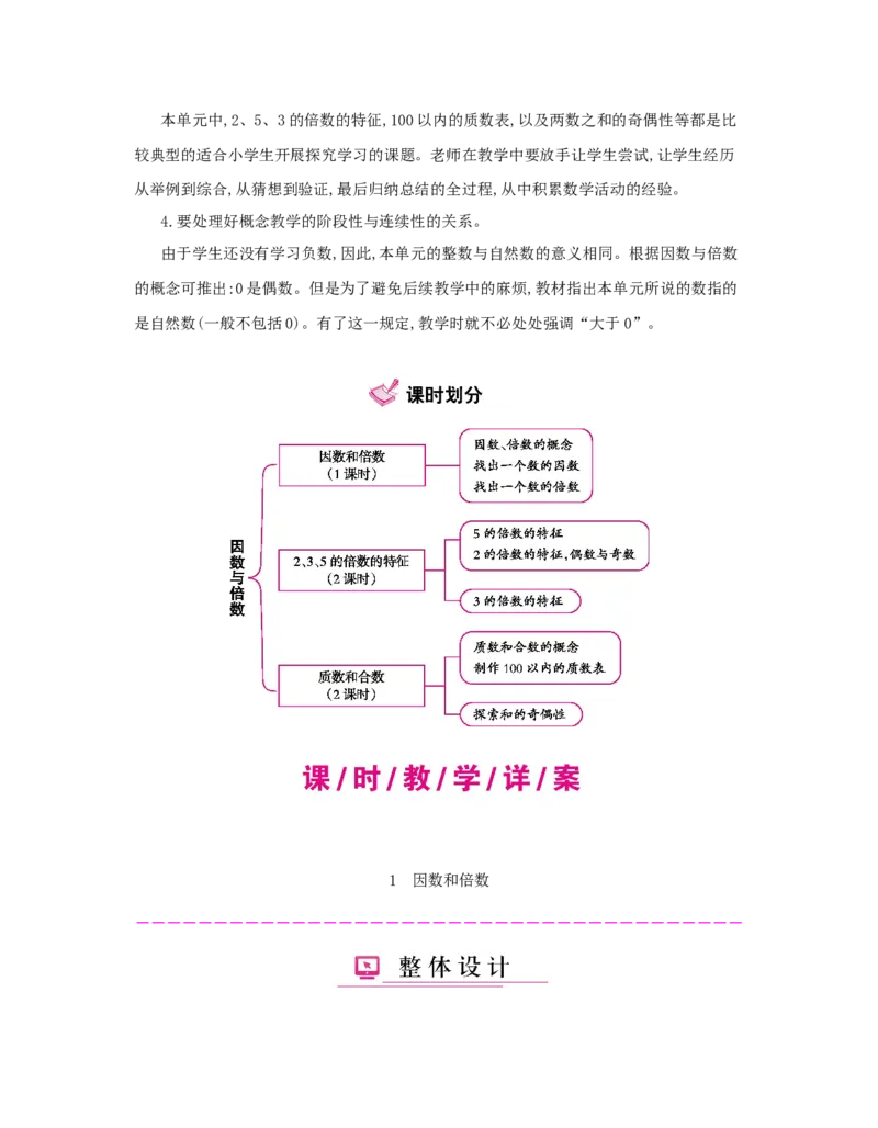 第2单元　因数与倍数_小学数学人教版5年级下册_1课时详案_1课时详案