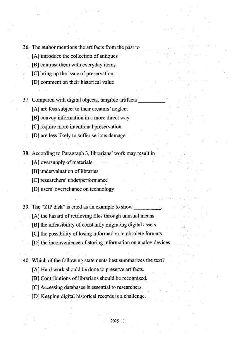 2025年真题及答案速查_考研英语真题（英一＋英二）_考研英语真题_考研英语一历年真题_❤️6.黄皮-英语一解析_真题及答案速查（2001-2025）