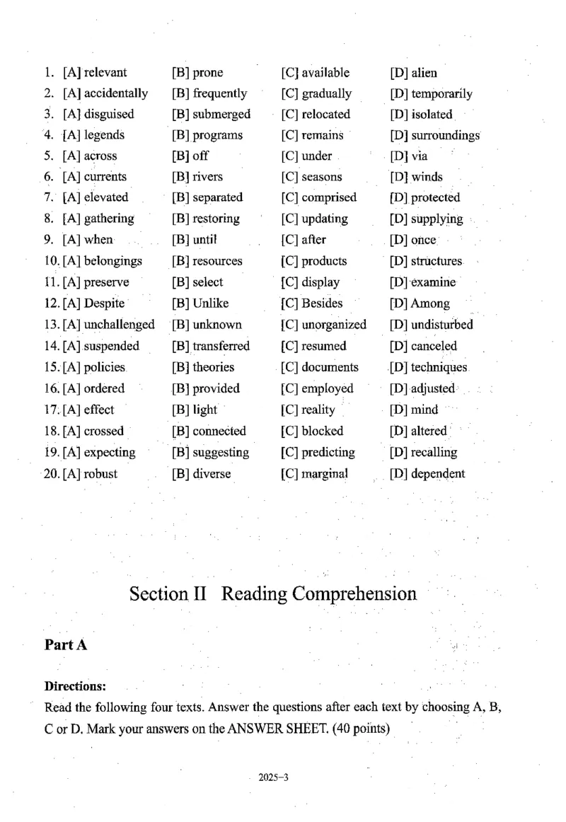 2025年真题及答案速查_考研英语真题（英一＋英二）_考研英语真题_考研英语一历年真题_❤️6.黄皮-英语一解析_真题及答案速查（2001-2025）