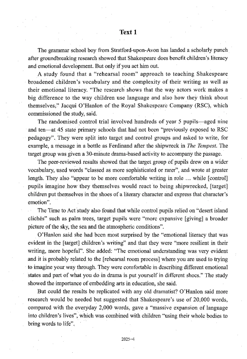 2025年真题及答案速查_考研英语真题（英一＋英二）_考研英语真题_考研英语一历年真题_❤️6.黄皮-英语一解析_真题及答案速查（2001-2025）