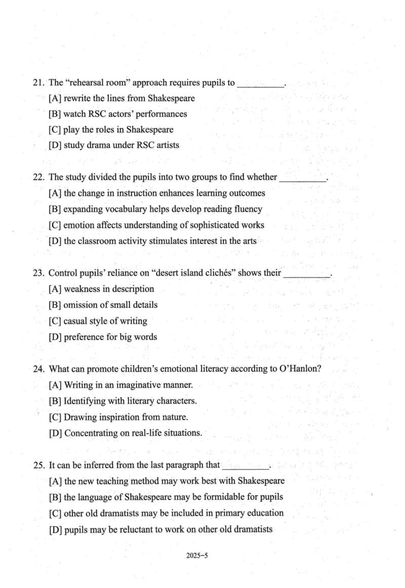 2025年真题及答案速查_考研英语真题（英一＋英二）_考研英语真题_考研英语一历年真题_❤️6.黄皮-英语一解析_真题及答案速查（2001-2025）