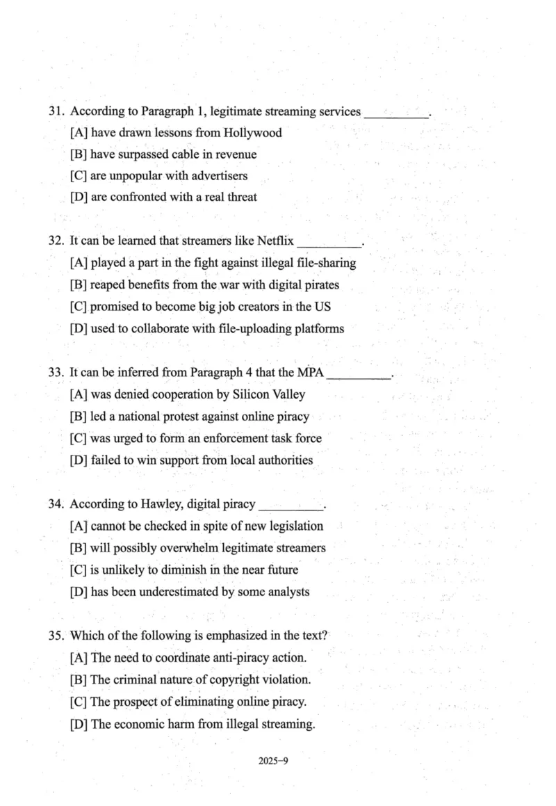 2025年真题及答案速查_考研英语真题（英一＋英二）_考研英语真题_考研英语一历年真题_❤️6.黄皮-英语一解析_真题及答案速查（2001-2025）
