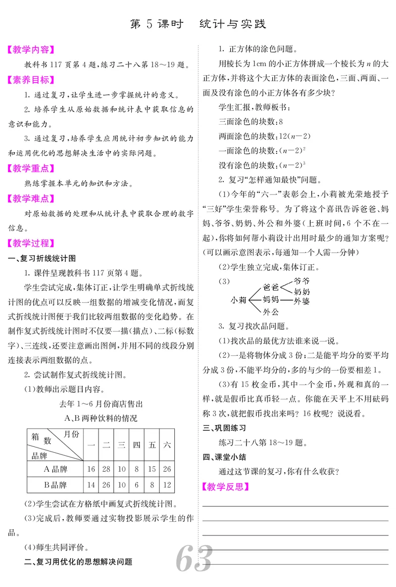 五人数下教案_小学数学人教版单独教案（1-6上下册）_《课堂内外教案》1-6上下册（26春）_1-6下册（26春）
