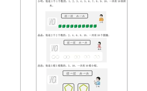 10的认识_教学设计_小学数学人教版单独教案（1-6上下册）_《智慧教育教案》1-6上下册（25秋）_1-6上册_1年级上册（教案）新插图_第5单元6~10的认识和加减法