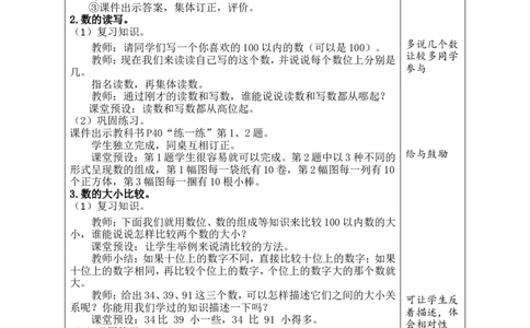 整理和复习_小学数学人教版单独教案（1-6上下册）_《绿卡图书教案》1-6下册（26春）_1年级下册（26春）_3100以内数的认识