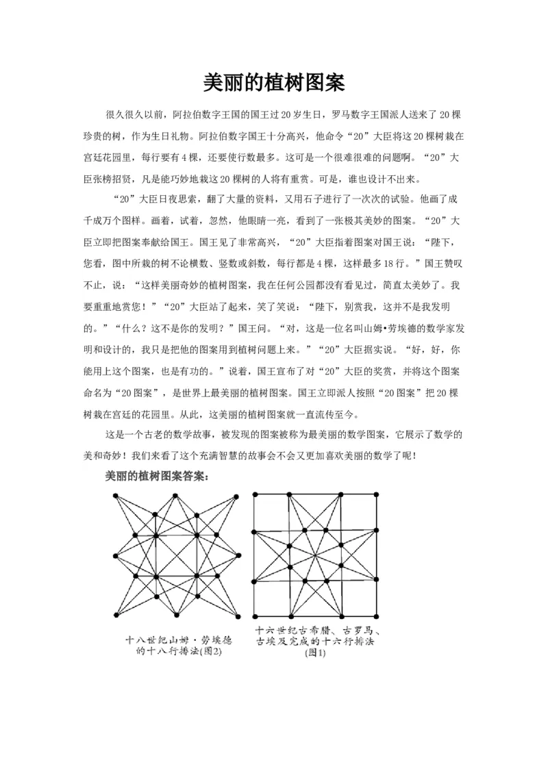 美丽的植树图案_小学数学人教版5年级上册_9趣味故事_9趣味故事