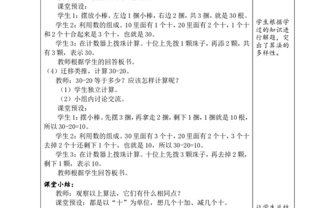 第9课时简单的加、减法_小学数学人教版单独教案（1-6上下册）_《绿卡图书教案》1-6下册（26春）_1年级下册（26春）_3100以内数的认识