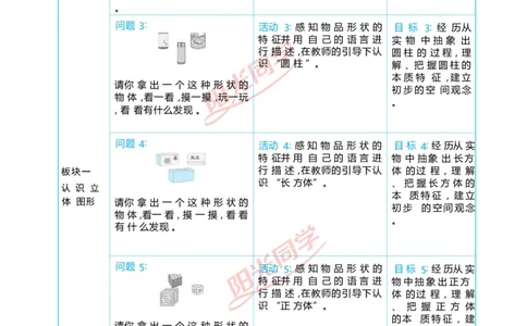 三认识立体图形_小学数学人教版单独教案（1-6上下册）_《阳光同学教案》1-6上册（25秋）_阳光同学特级教案数学人教1年级上册