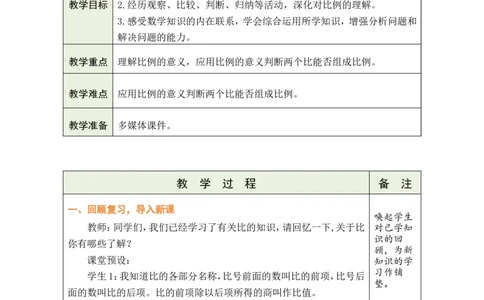 第1课时比例的意义_小学数学人教版单独教案（1-6上下册）_《绿卡图书教案》1-6下册（26春）_6年级下册（26春）_4比例