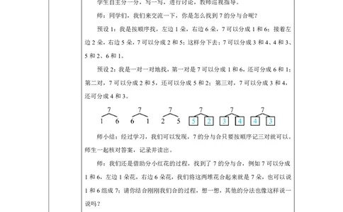 6、7的组成_教学设计_小学数学人教版单独教案（1-6上下册）_《智慧教育教案》1-6上下册（25秋）_1-6上册_1年级上册（教案）2024秋新教材_第2单元
