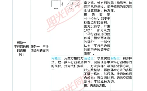 一、单元分析_小学数学人教版单独教案（1-6上下册）_《阳光同学教案》1-6上册（25秋）_阳光同学特级教案数学人教5年级上册_第六单元多边形的面积