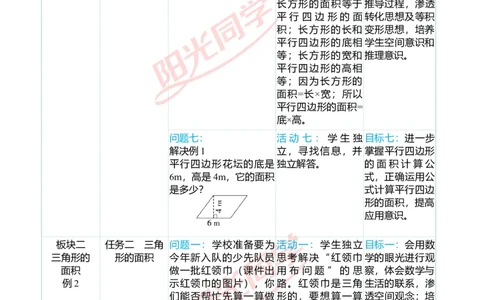一、单元分析_小学数学人教版单独教案（1-6上下册）_《阳光同学教案》1-6上册（25秋）_阳光同学特级教案数学人教5年级上册_第六单元多边形的面积
